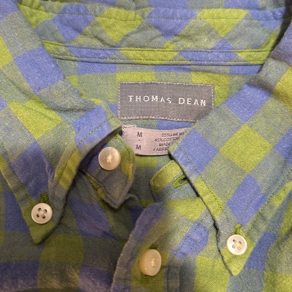 Thomas Dean Linen Checkered Men's Shirt - Picture 4 of 5
